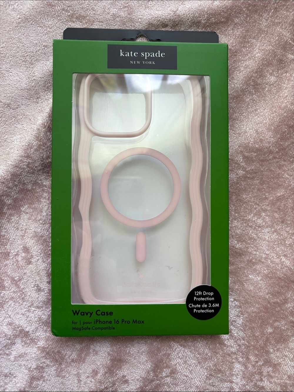 kate spade NEW Light Pink Wavy MagSafe-Compatible iPhone 16 Pro Max Case